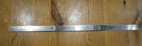 Folding metal ruler - metal, 12"