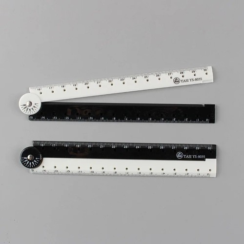 Folding ruler black - black, white